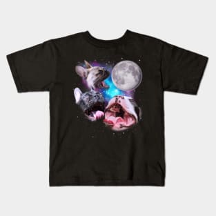 Three Frenchies Howl at the Moon Kids T-Shirt